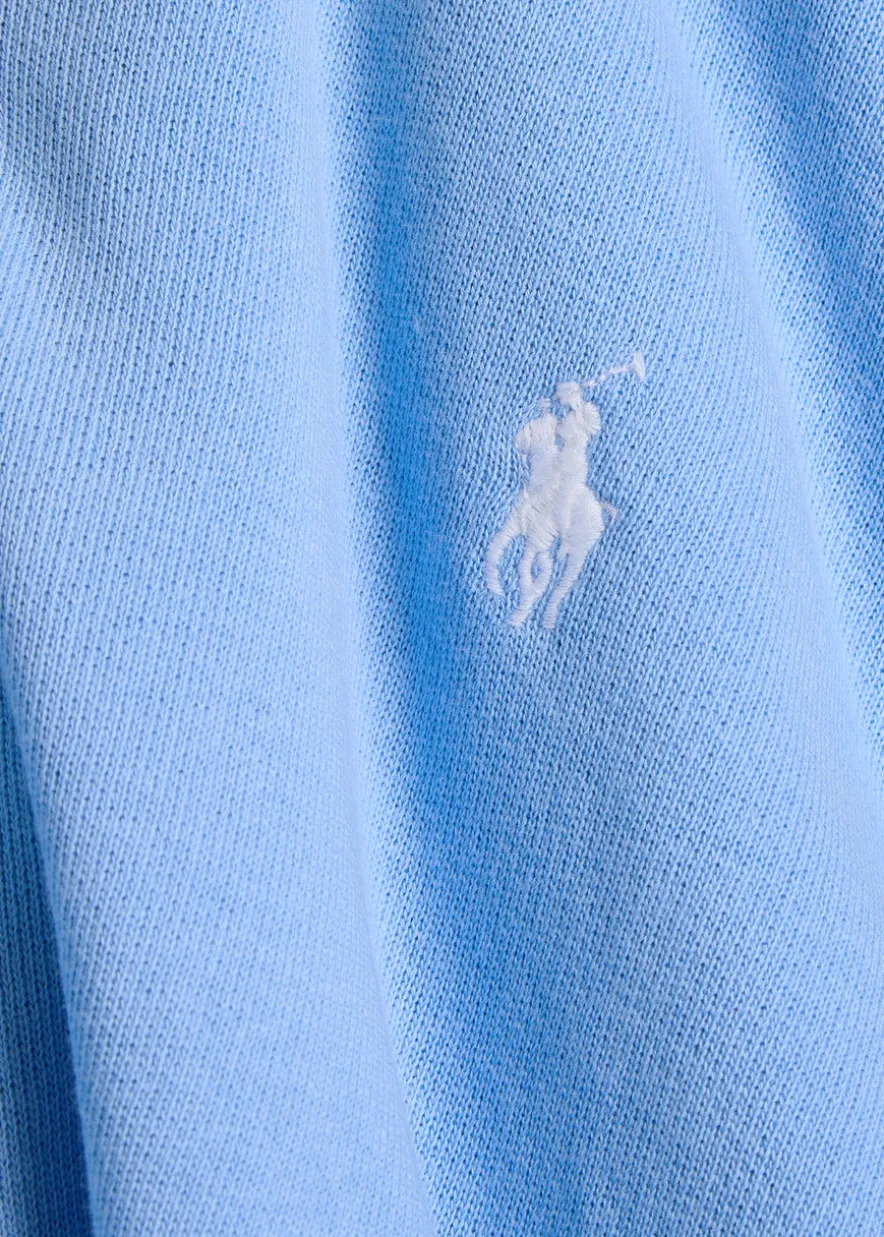 Logo-embroidered cotton-blend polo sweatshirt