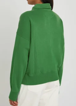 Logo-embroidered cotton-blend polo sweatshirt