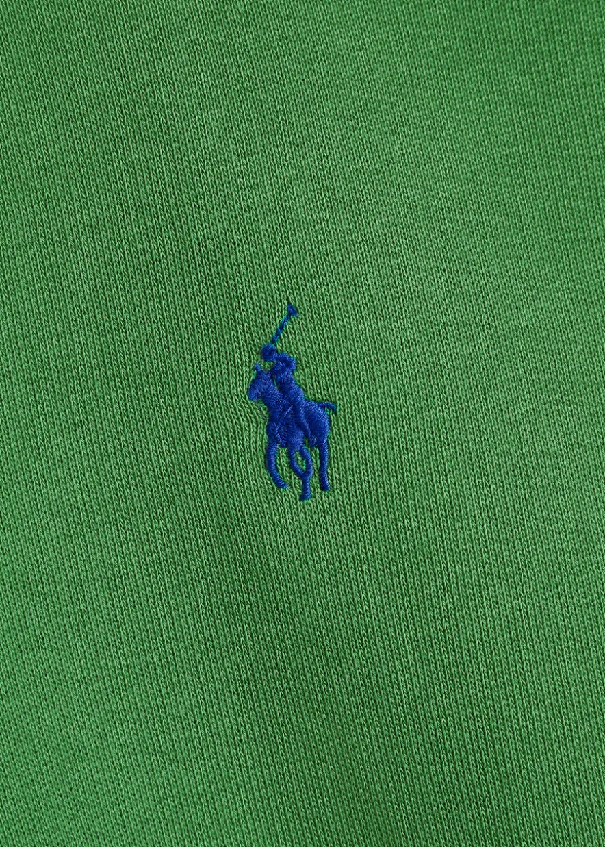 Logo-embroidered cotton-blend polo sweatshirt