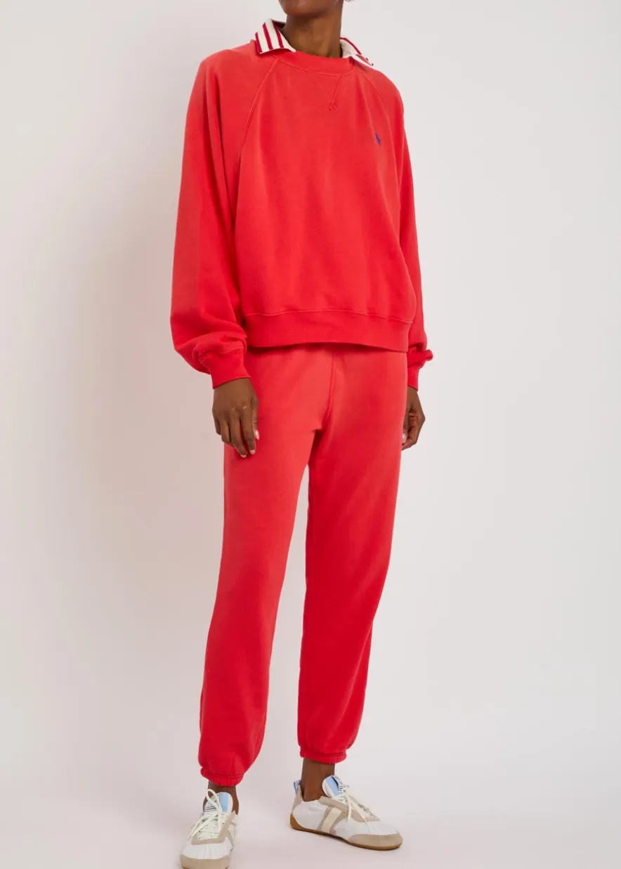 Logo-embroidered cotton-blend sweatshirt
