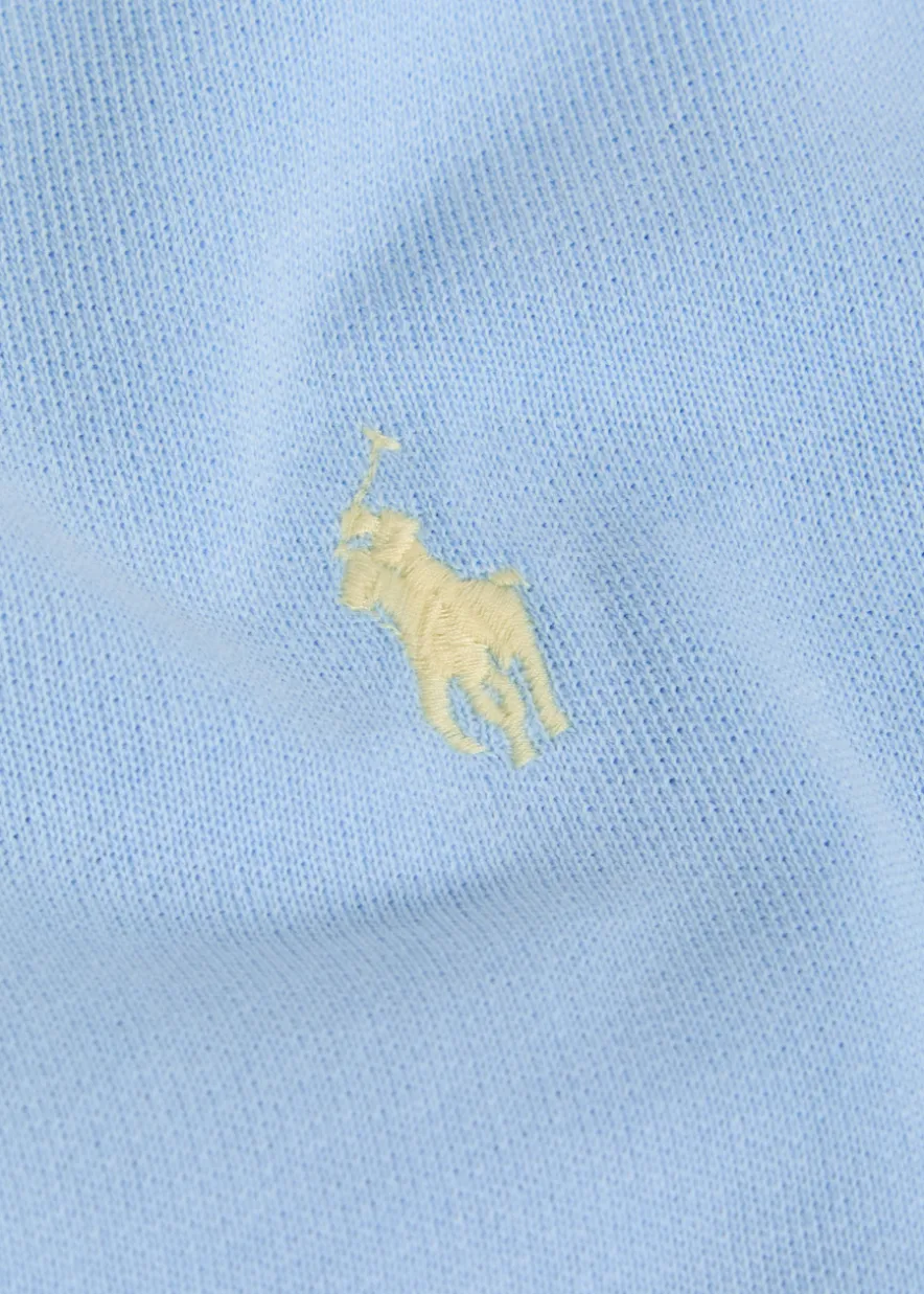 Logo-embroidered cotton-blend polo sweatshirt