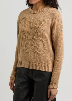 Logo-embroidered cotton jumper
