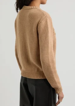 Logo-embroidered cotton jumper