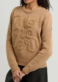 Logo-embroidered cotton jumper