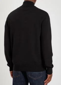 Logo-embroidered cotton-knit jumper