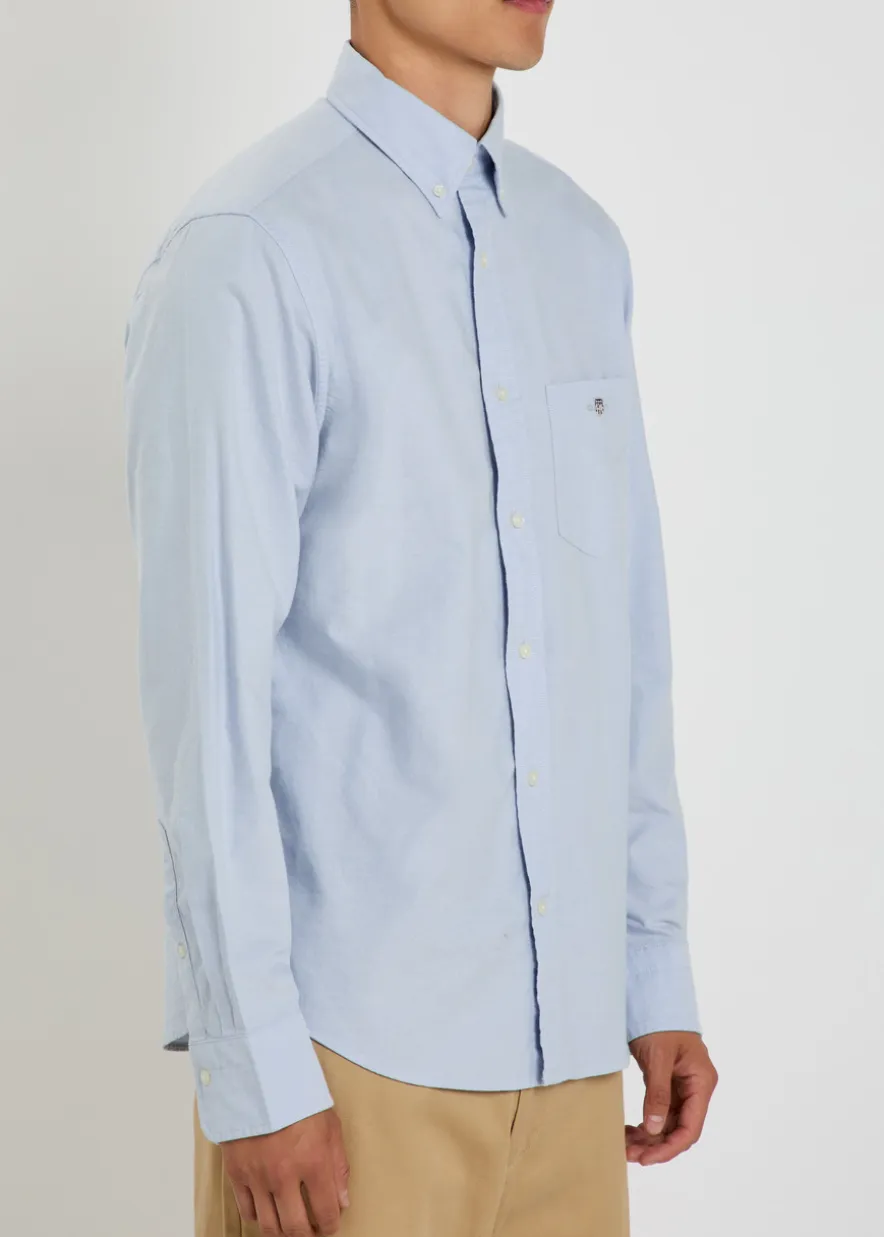 Logo-embroidered cotton Oxford shirt