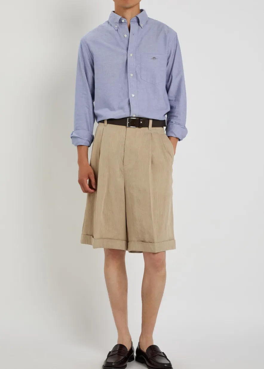 Logo-embroidered cotton Oxford shirt