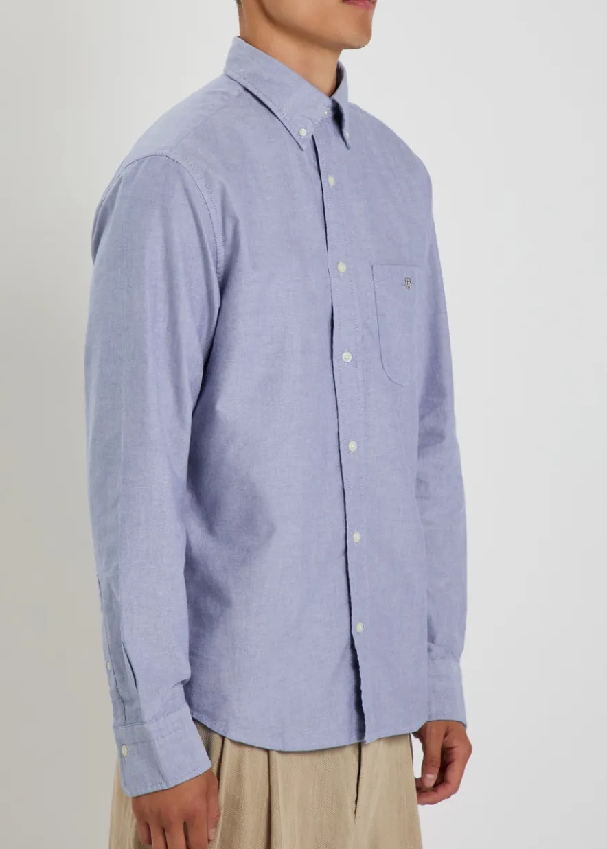 Logo-embroidered cotton Oxford shirt