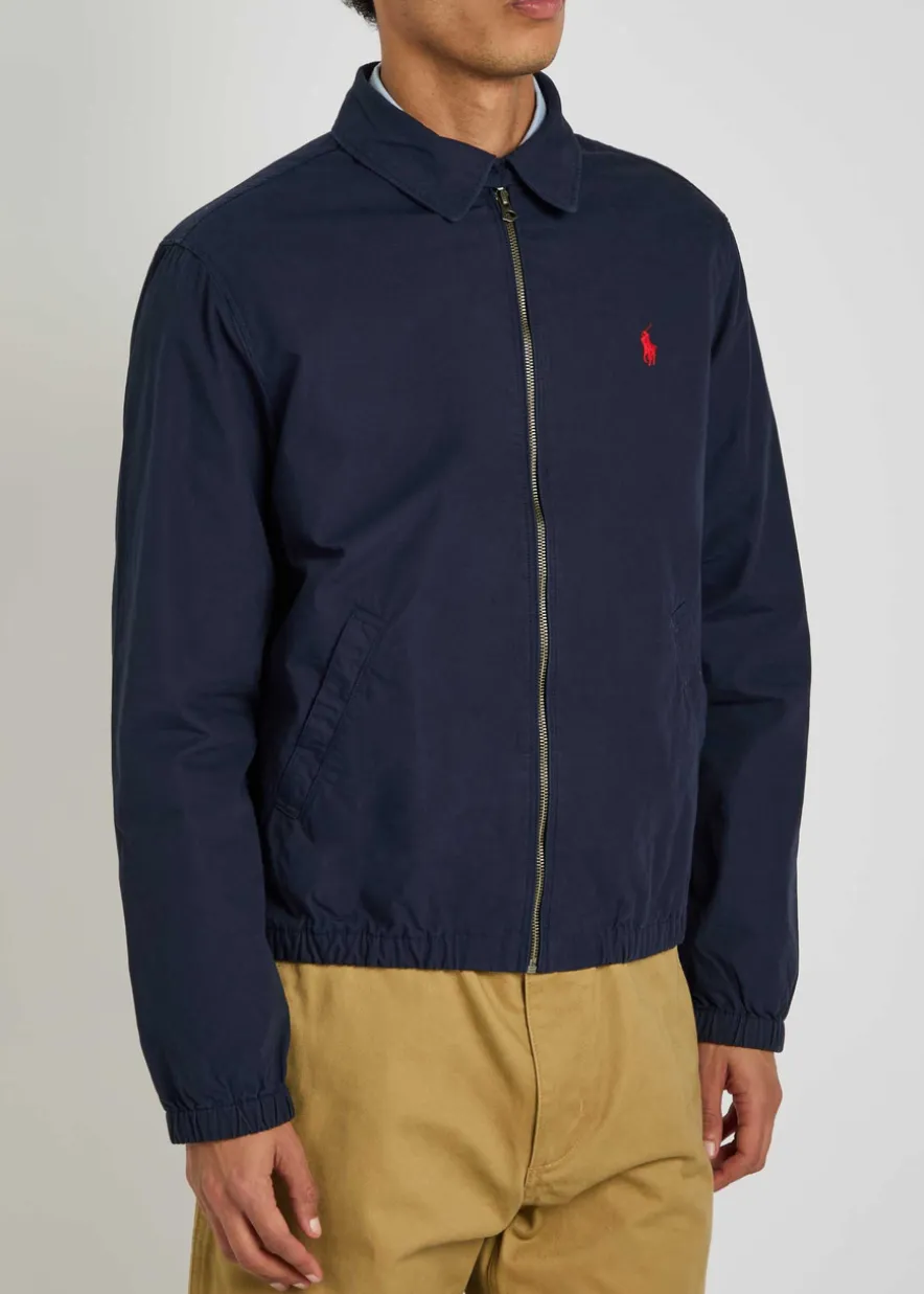 Logo-embroidered cotton-poplin jacket