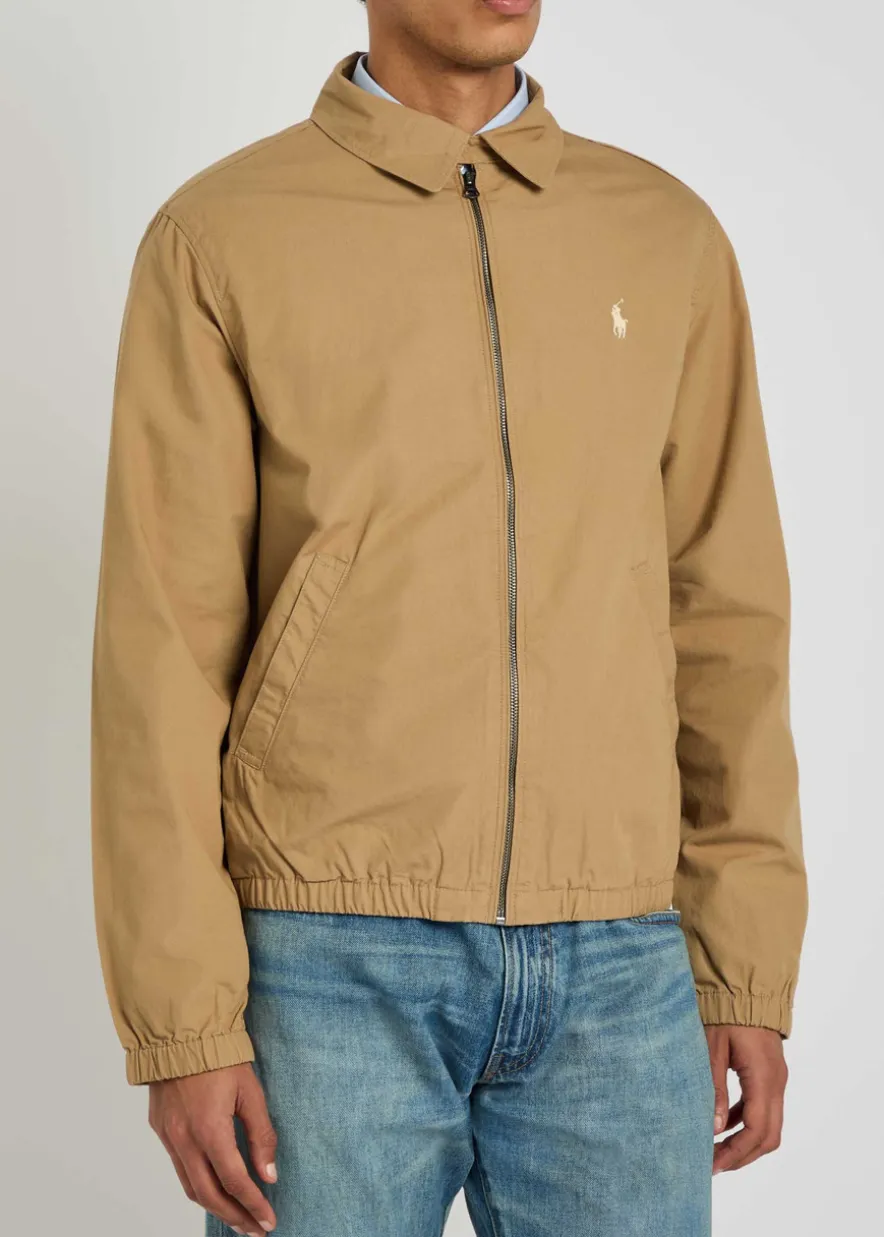 Logo-embroidered cotton-poplin jacket