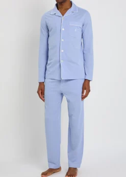 Logo-embroidered cotton pyjama set