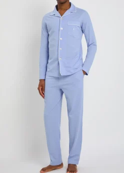 Logo-embroidered cotton pyjama set