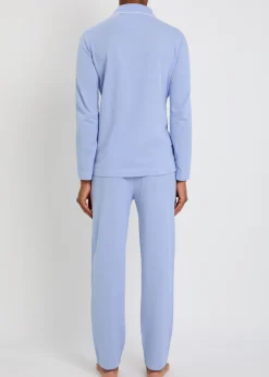 Logo-embroidered cotton pyjama set