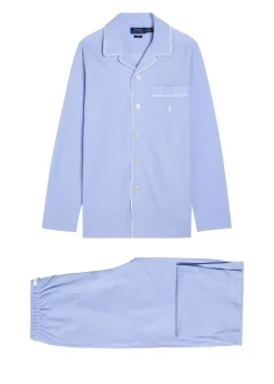 Logo-embroidered cotton pyjama set