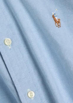 Logo-embroidered cotton shirt