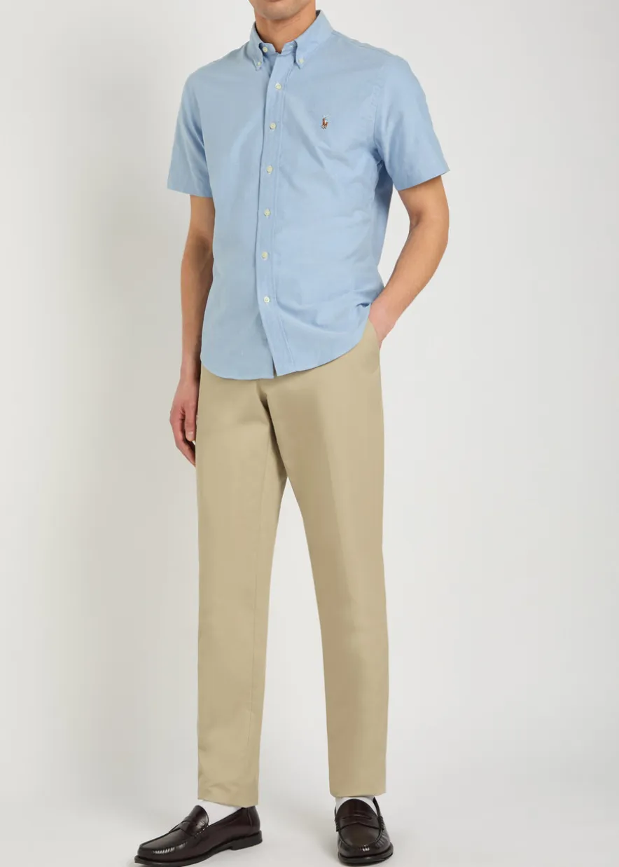 Logo-embroidered cotton shirt