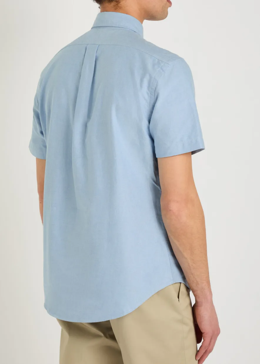 Logo-embroidered cotton shirt