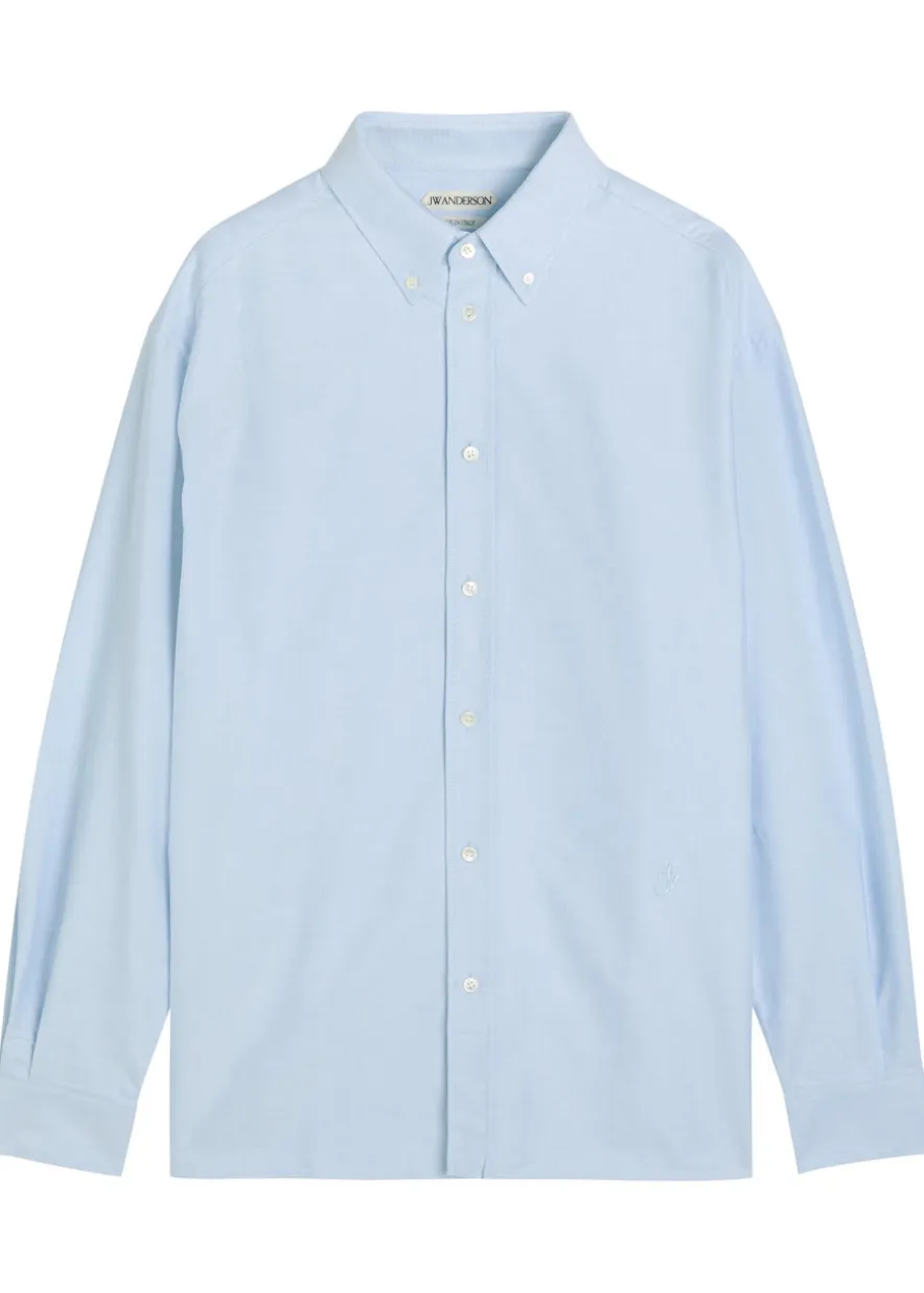Logo-embroidered cotton shirt