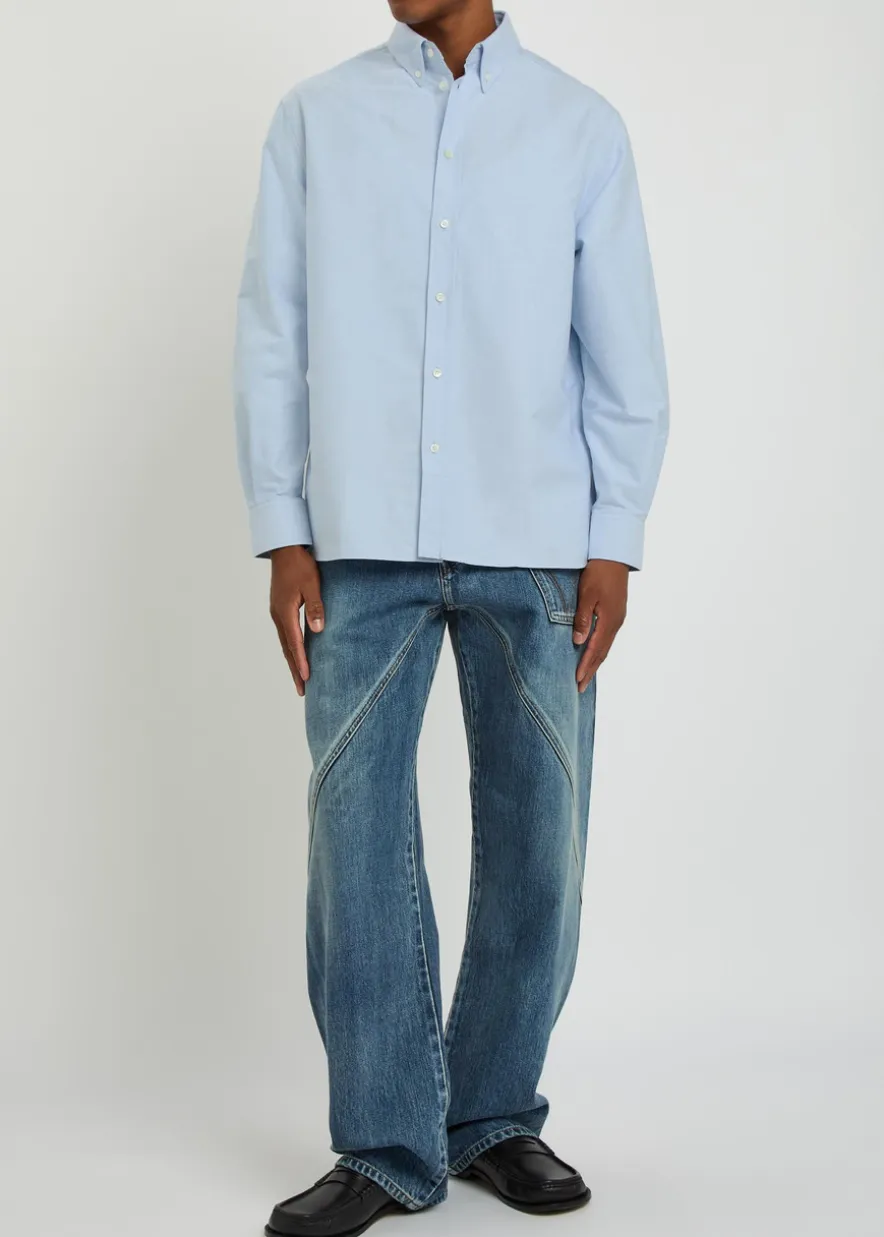 Logo-embroidered cotton shirt
