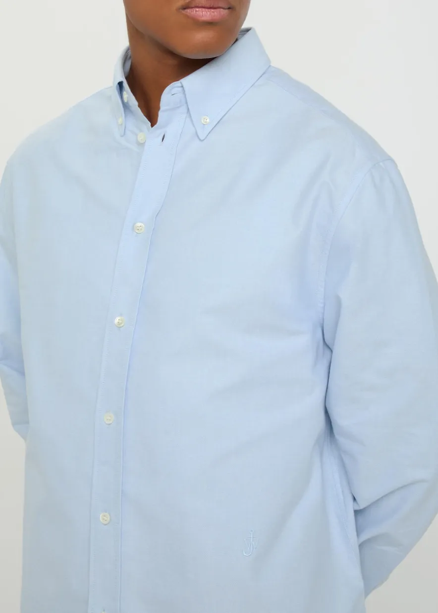 Logo-embroidered cotton shirt