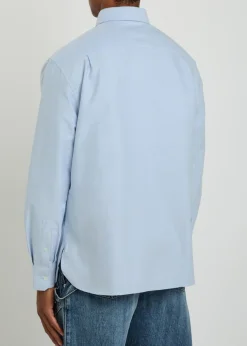 Logo-embroidered cotton shirt