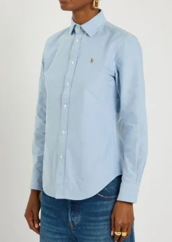 Logo-embroidered cotton shirt