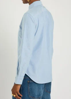 Logo-embroidered cotton shirt
