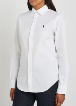 Logo-embroidered cotton shirt