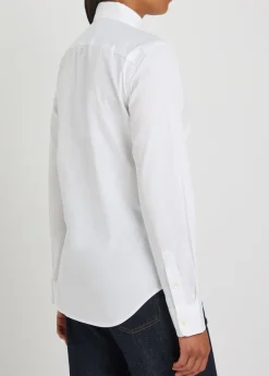 Logo-embroidered cotton shirt
