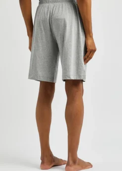 Logo-embroidered cotton shorts