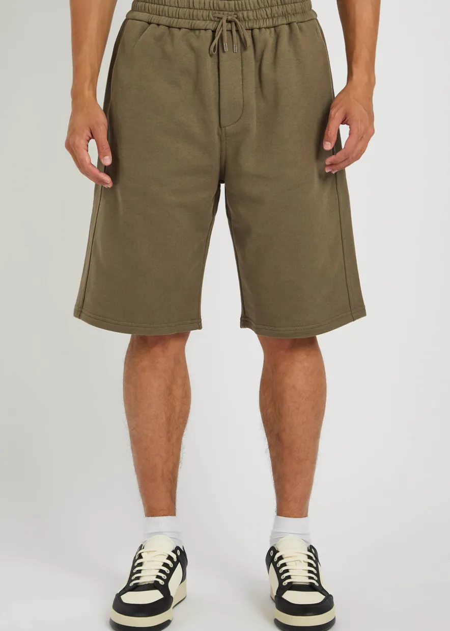 Logo-embroidered cotton shorts