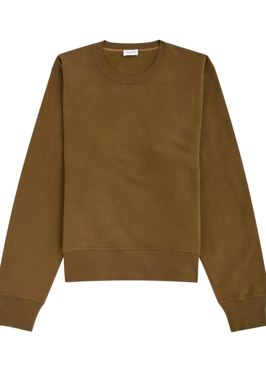 Logo-embroidered cotton sweatshirt