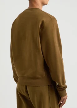 Logo-embroidered cotton sweatshirt
