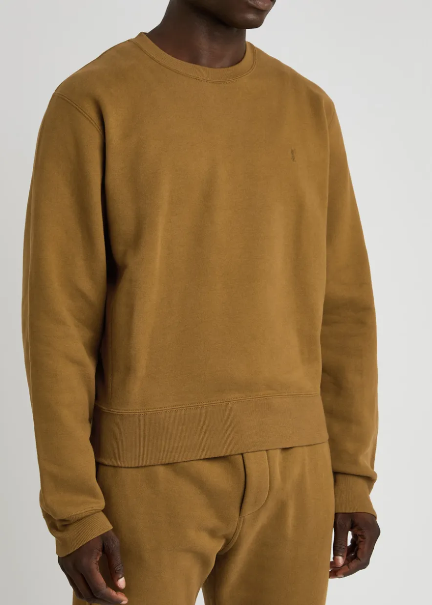 Logo-embroidered cotton sweatshirt