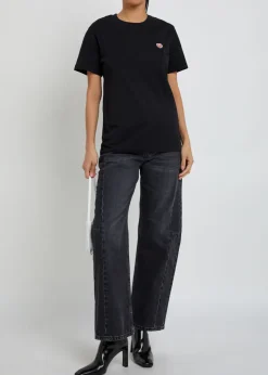 Logo-embroidered cotton T-shirt