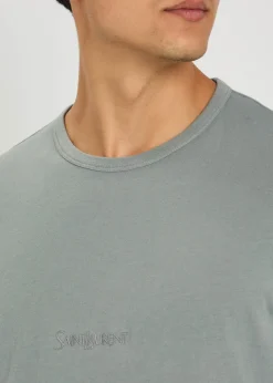Logo-embroidered cotton T-shirt