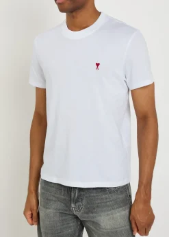 Logo-embroidered cotton T-shirt