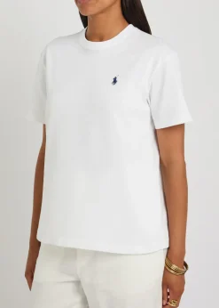 Logo-embroidered cotton T-shirt