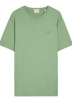 Logo-embroidered cotton T-shirt