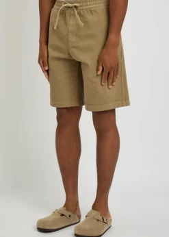 Logo-embroidered cotton-twill shorts