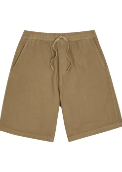 Logo-embroidered cotton-twill shorts