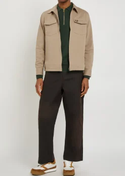 Logo-embroidered cotton-twill overshirt