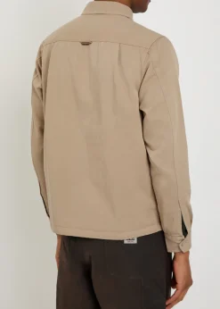 Logo-embroidered cotton-twill overshirt