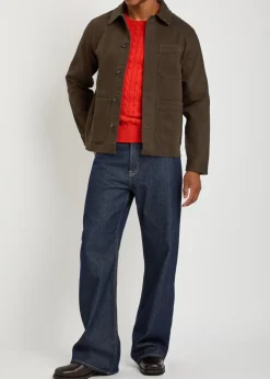 Logo-embroidered cotton-twill overshirt