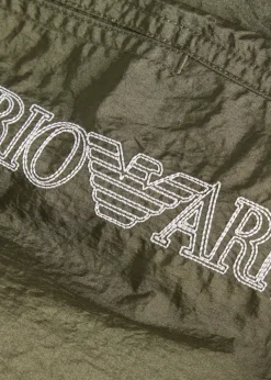 Logo-embroidered crinkled nylon swim shorts