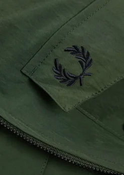 Logo-embroidered crinkled shell overshirt