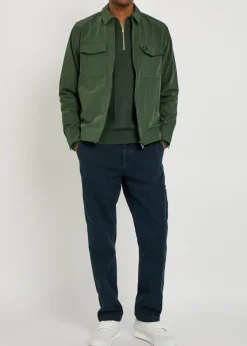 Logo-embroidered crinkled shell overshirt