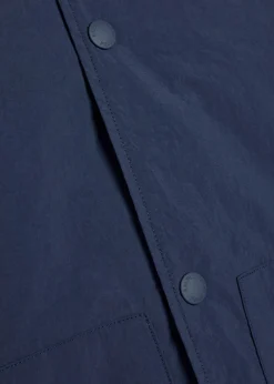 Logo-embroidered crinkled shell windbreaker jacket