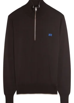 Logo-embroidered fine-knit merino wool jumper