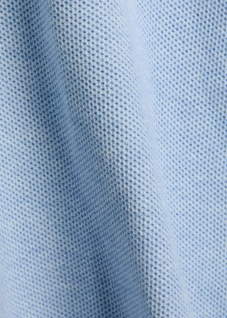 Logo-embroidered half-zip piqué cotton jumper